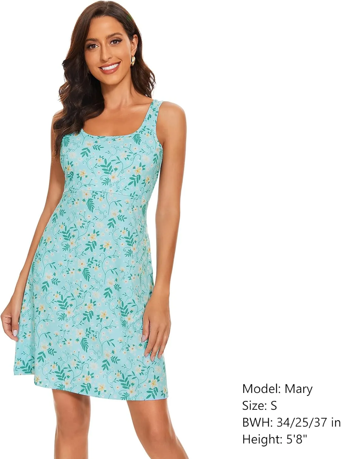Women’s UPF 50  Tank Dress A-Line with Pockets Breathable Quick Dry Sun Protection for Hiking Camping Beach Outdoor