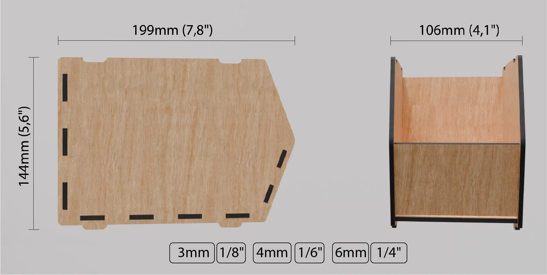 Wooden stackable storage bins laser cut svg file