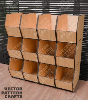 Wooden stackable storage bins laser cut svg file