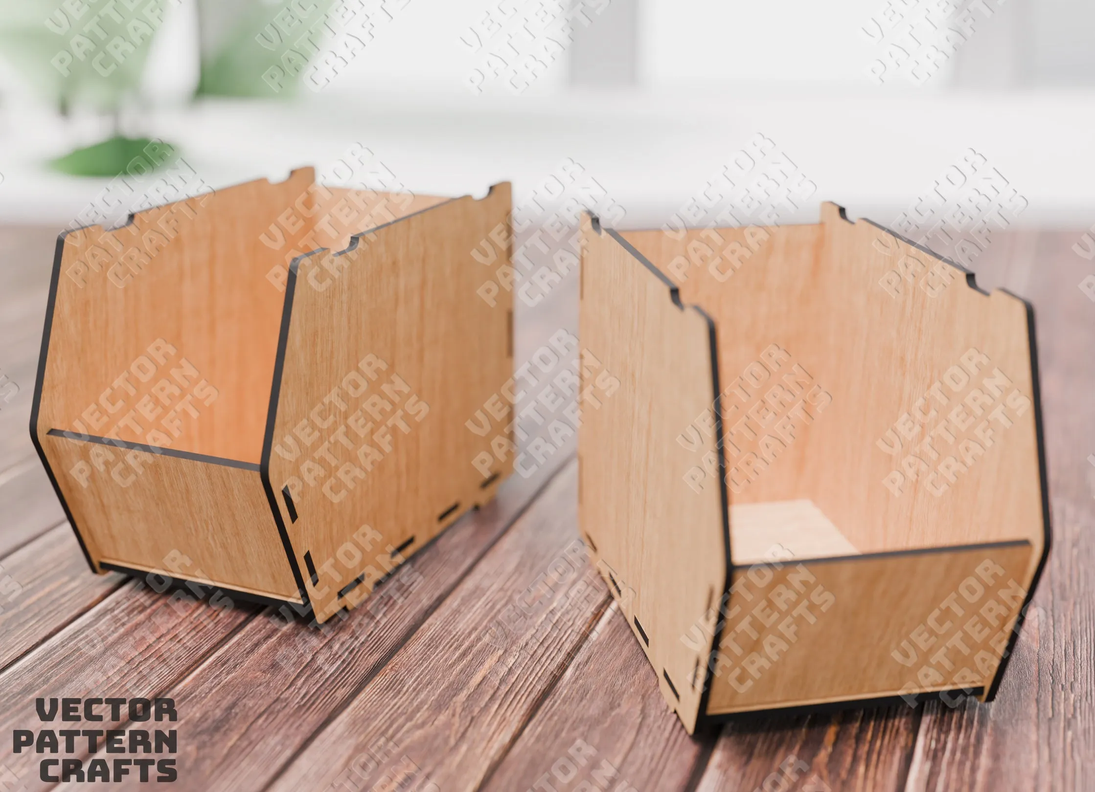 Wooden stackable storage bins laser cut svg file
