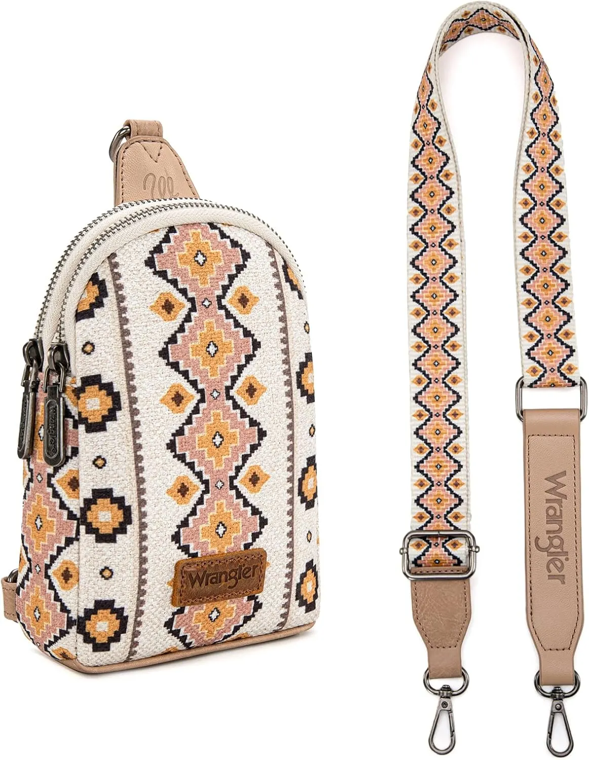 Wrangler Aztec Sling Bag - Southwest Crossbody Trendy Chest Bag