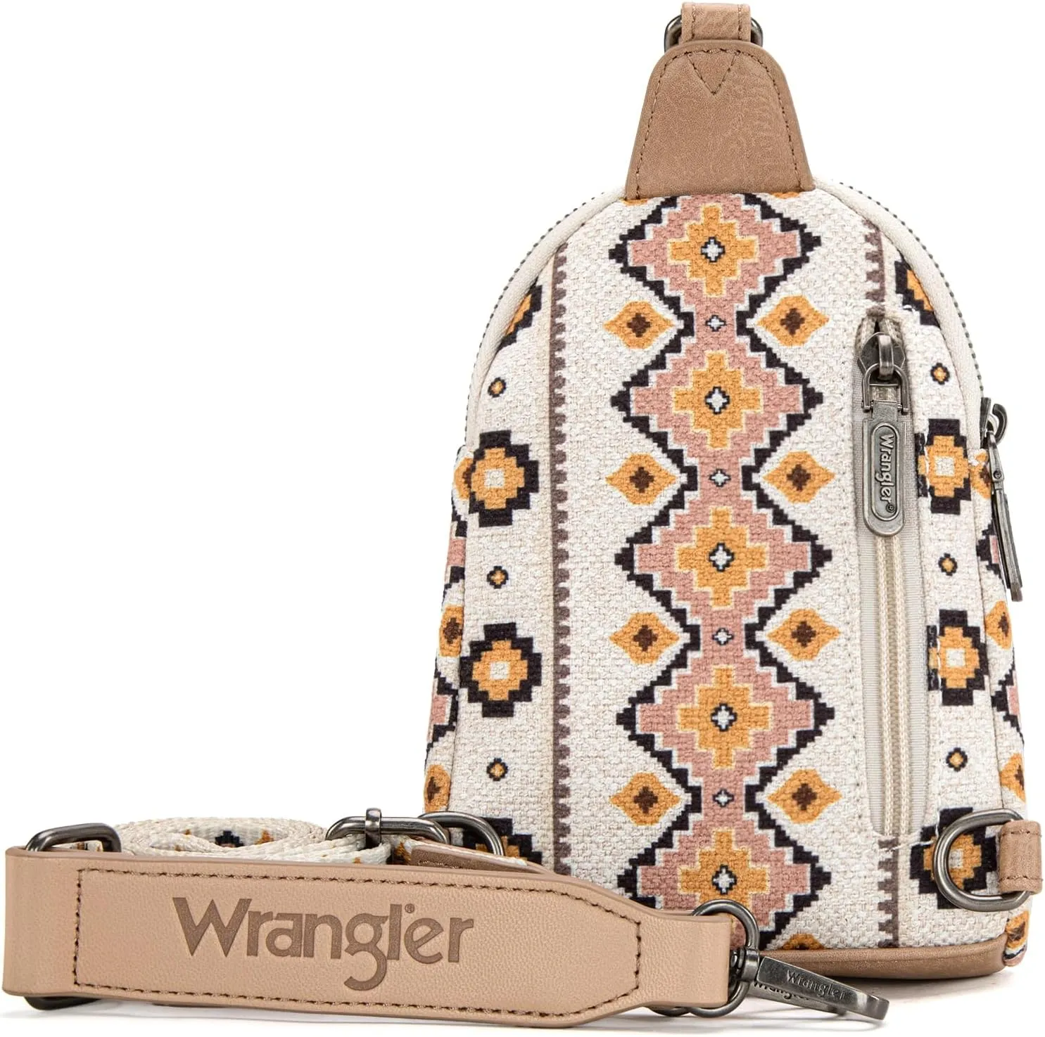 Wrangler Aztec Sling Bag - Southwest Crossbody Trendy Chest Bag