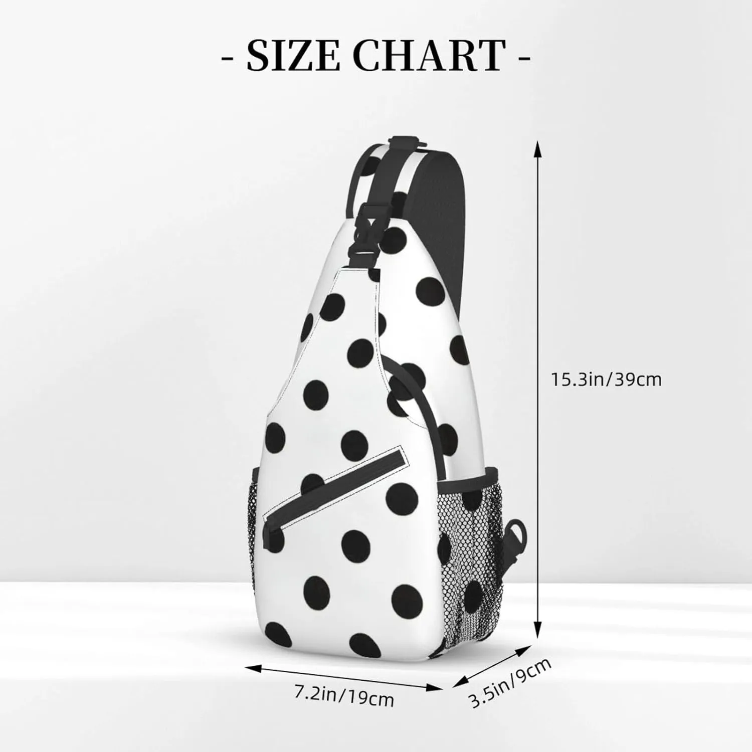 WURTON Polka Dot Print Crossbody Sling Backpack Sling Bag Travel Hiking Chest Bag Daypack
