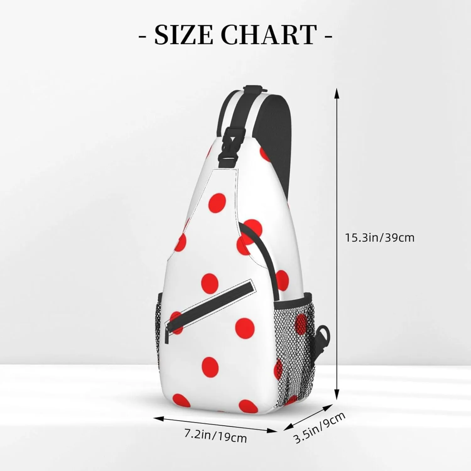 WURTON Polka Dot. Print Crossbody Sling Backpack Sling Bag Travel Hiking Chest Bag Daypack