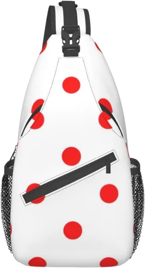 WURTON Polka Dot. Print Crossbody Sling Backpack Sling Bag Travel Hiking Chest Bag Daypack