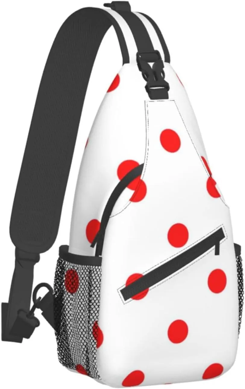 WURTON Polka Dot. Print Crossbody Sling Backpack Sling Bag Travel Hiking Chest Bag Daypack
