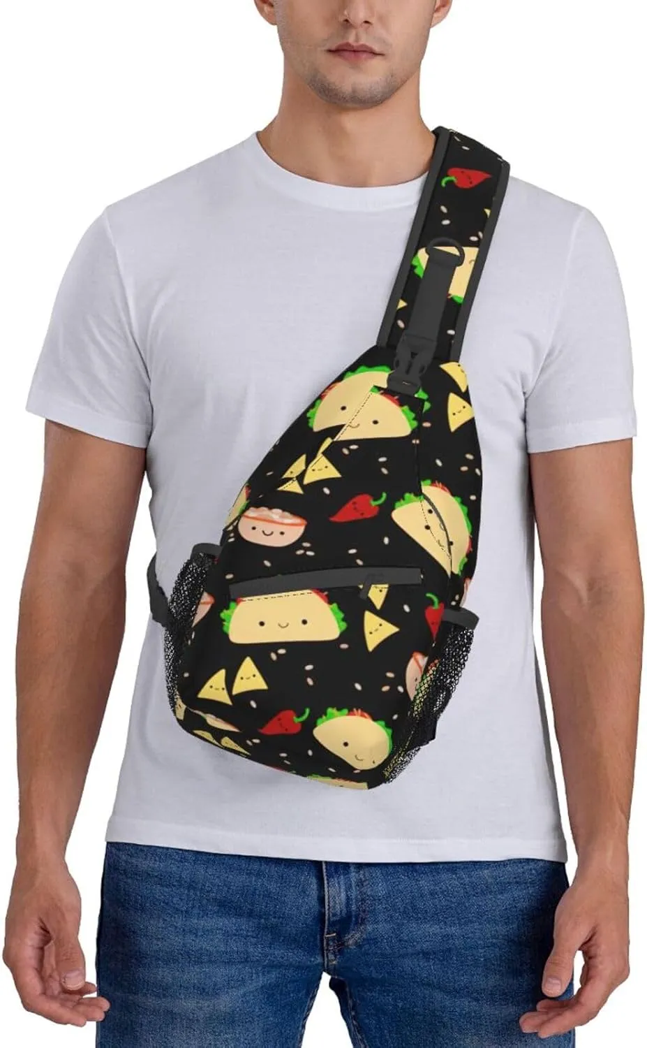 WURTON Tuesday Party Print Crossbody Sling Backpack Sling Bag Travel Hiking Chest Bag Daypack