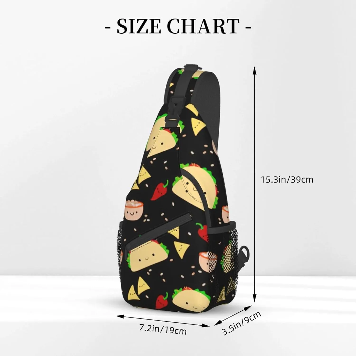 WURTON Tuesday Party Print Crossbody Sling Backpack Sling Bag Travel Hiking Chest Bag Daypack