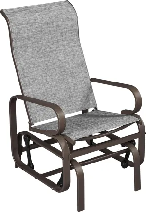 Yaheetech Outdoor Patio Glider, Rocking Lounge Chair with Texteline Fabric and Steel Construction for Porch Patio Balcony Set of 1