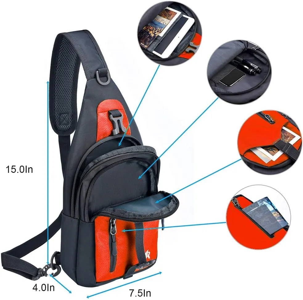 Y&R Direct 14 Colors Lightweight Sling Backpack Sling Bag Travel Hiking Small Backpack for Women Men Gifts