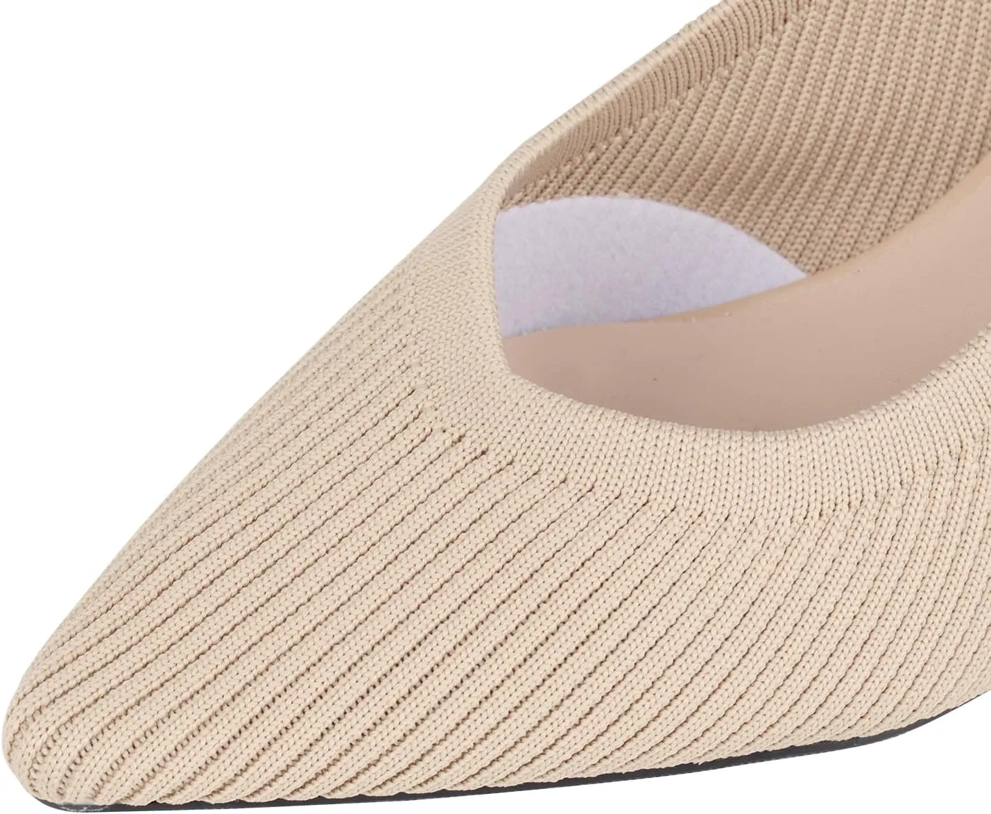 YEOJOU Women's Closed Toe Slingback Heels Kitten Heel Knit Pumps Dress Shoes
