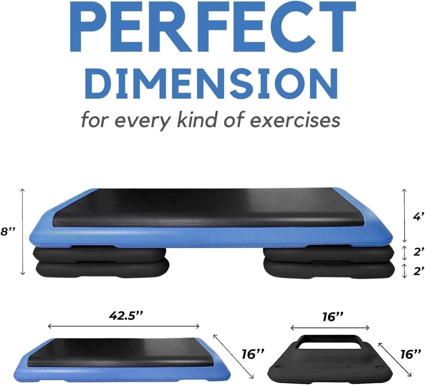 Yes4All Adjustable Workout Aerobic Exercise Step Platform Health Club Size with 4 Adjustable Risers Included and Extra Risers Options