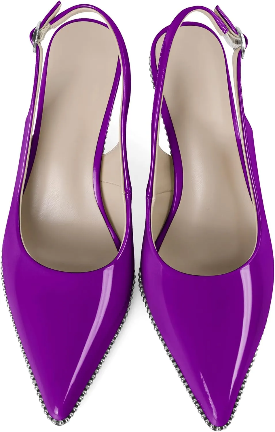 YODEKS Slingback Kitten Heels Women's Pointed Toe Low Heel Pumps 2.5 Inch Shoes Size 5-13