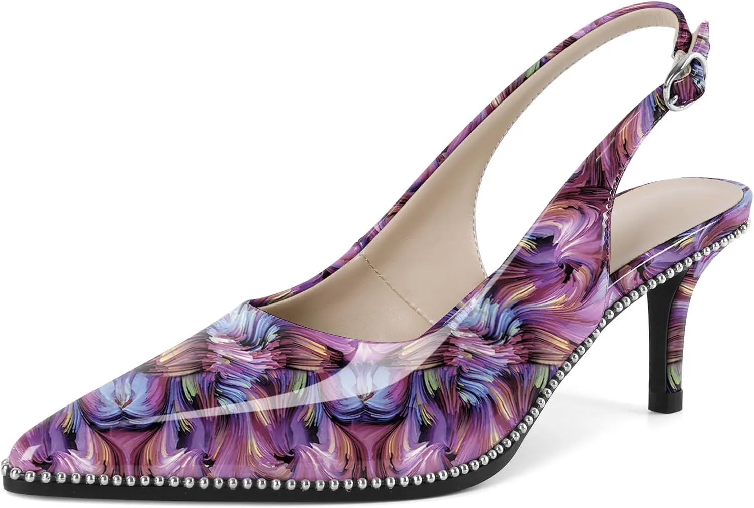 YODEKS Slingback Kitten Heels Women's Pointed Toe Low Heel Pumps 2.5 Inch Shoes Size 5-13