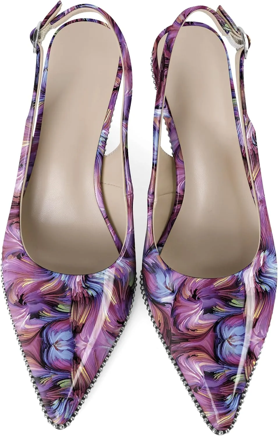YODEKS Slingback Kitten Heels Women's Pointed Toe Low Heel Pumps 2.5 Inch Shoes Size 5-13