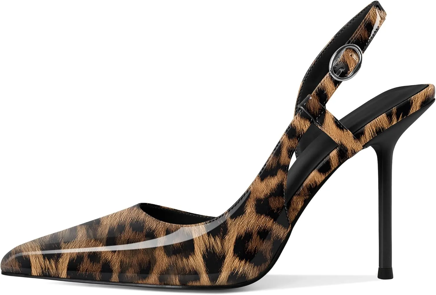 YODEKS Women's Slingback Heels Pointed Toe D'Orsay High Heel Pumps 4 Inch Shoes US Size 5-13