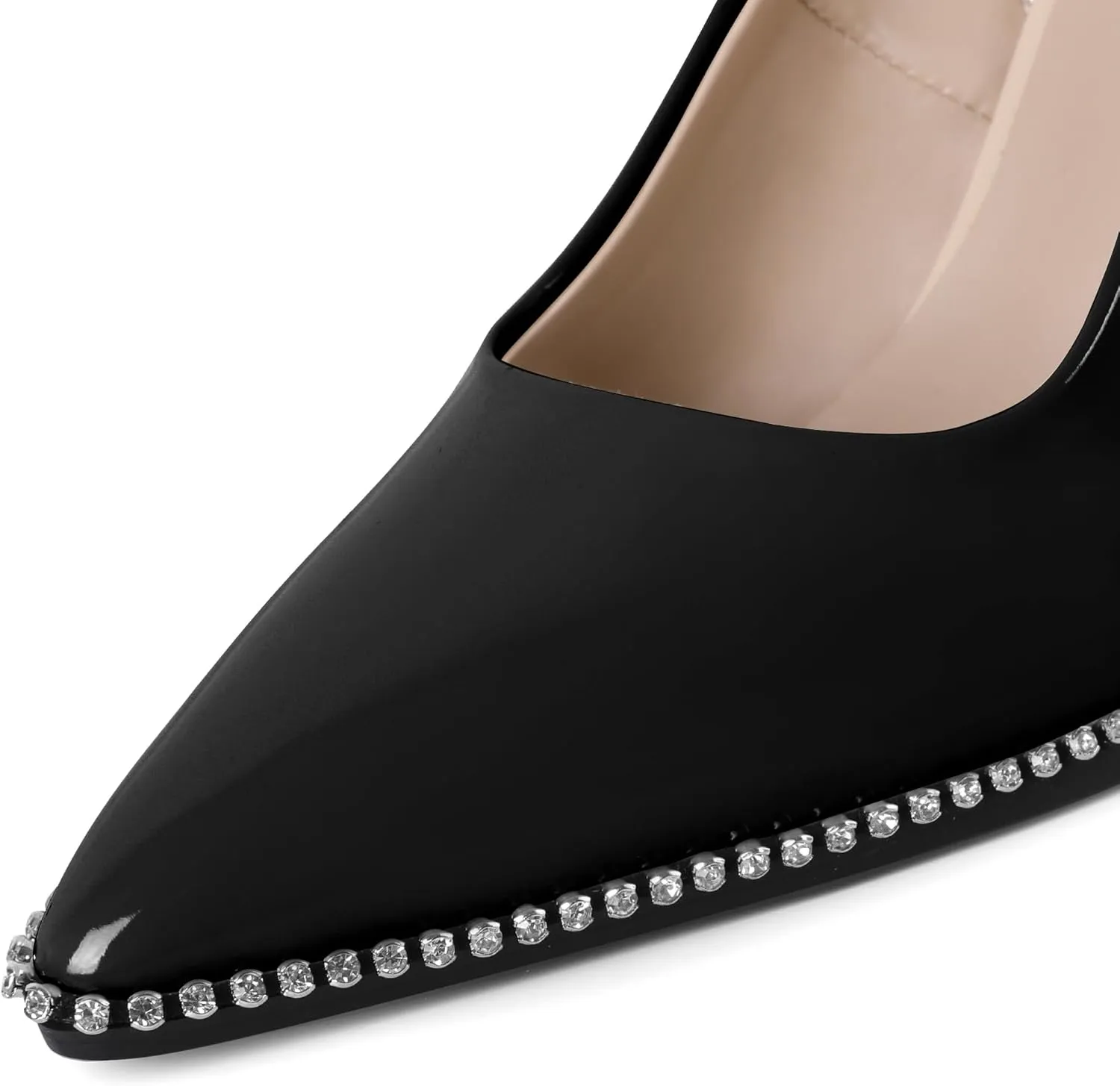 YODEKS Women's Slingback Heels Pointed Toe Stiletto High Heel Pumps 3.5 Inch Rhinestone Shoes Size 5-13