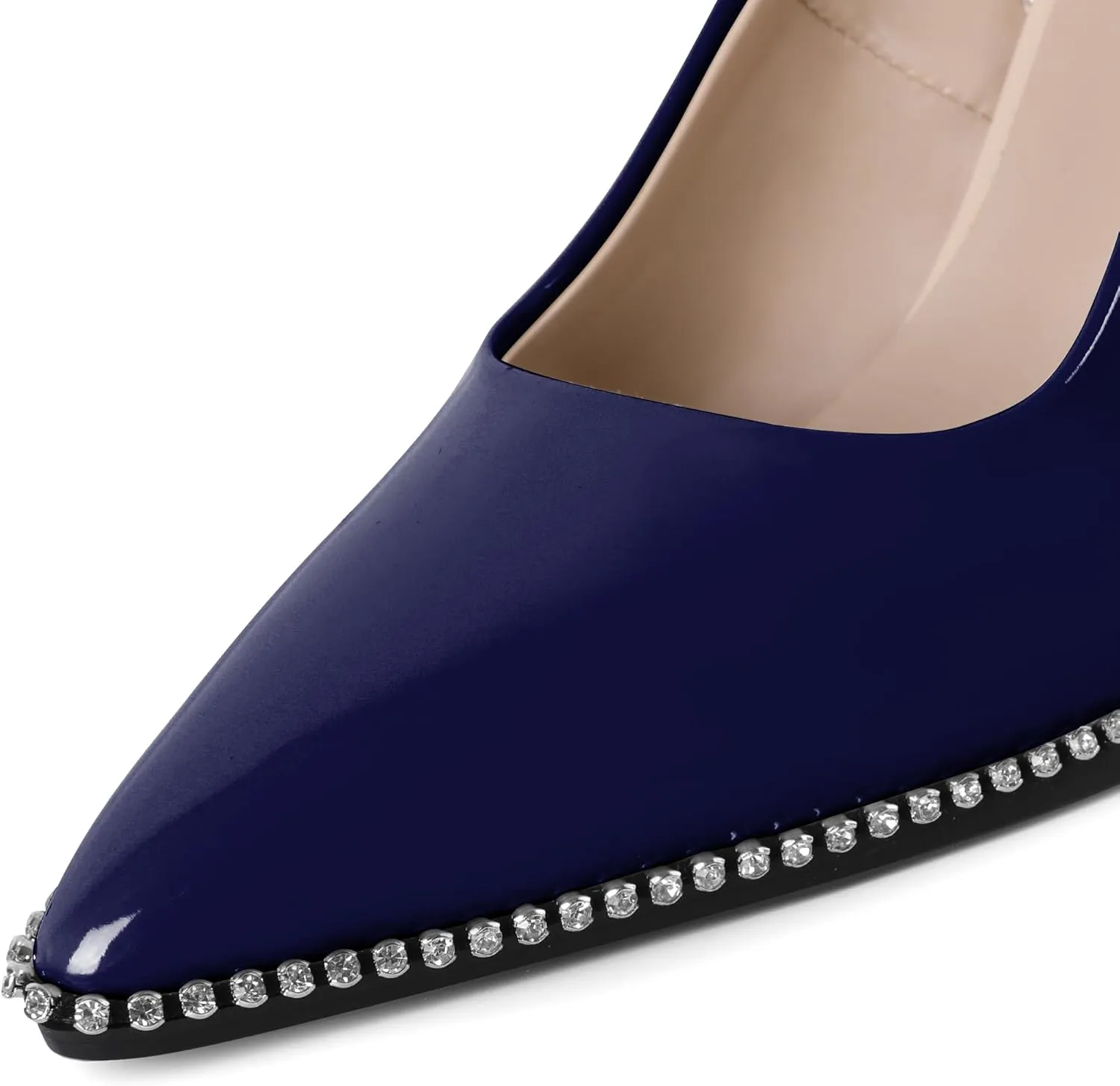 YODEKS Women's Slingback Heels Pointed Toe Stiletto High Heel Pumps 3.5 Inch Rhinestone Shoes Size 5-13