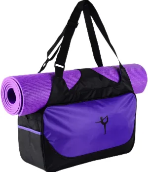 Yoga Bag Polyester Material Viscosity Design Large Capacity Gym Tote Bag Purple Rose Red Green Sky Blue (Purple)