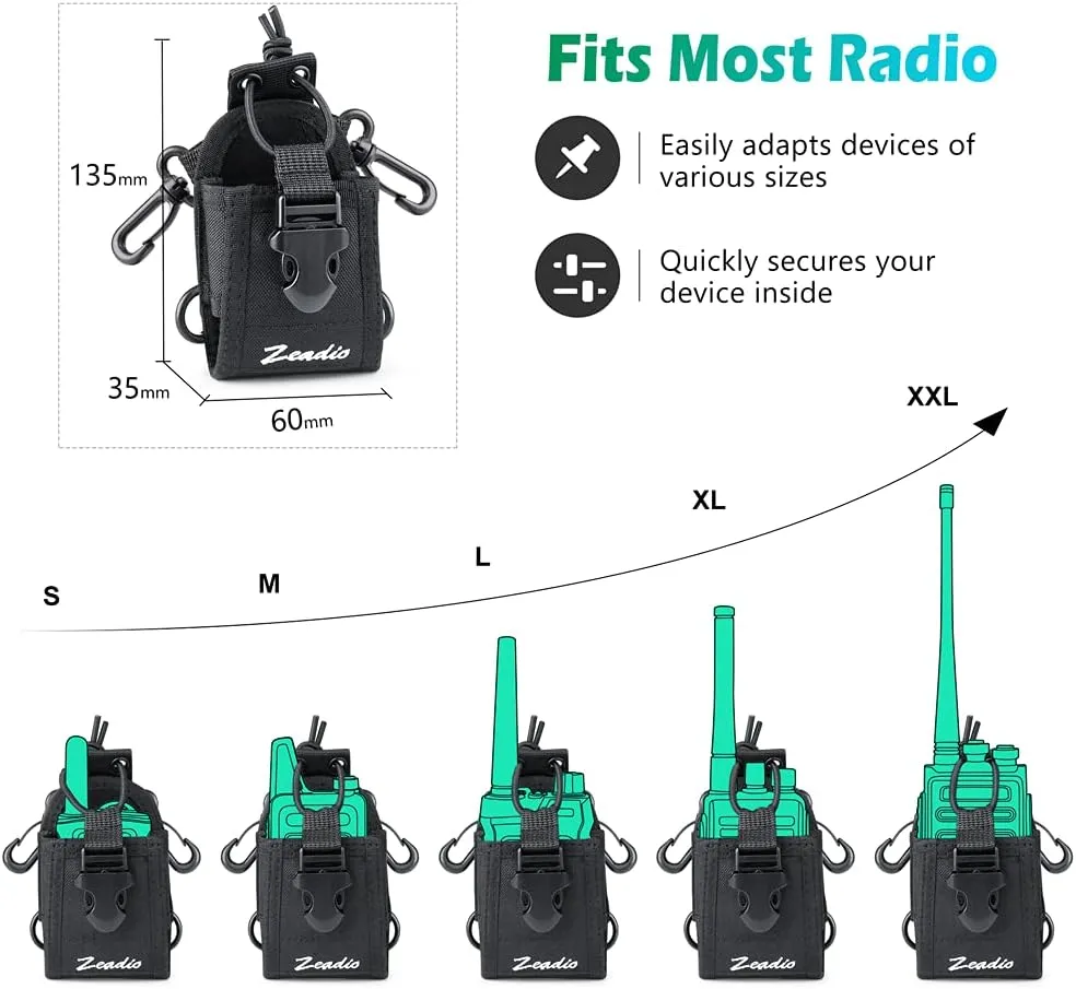 Zeadio Multi-Function Pouch Case Holder for GPS Phone Two Way Radio ZNC-B, Pack of 2