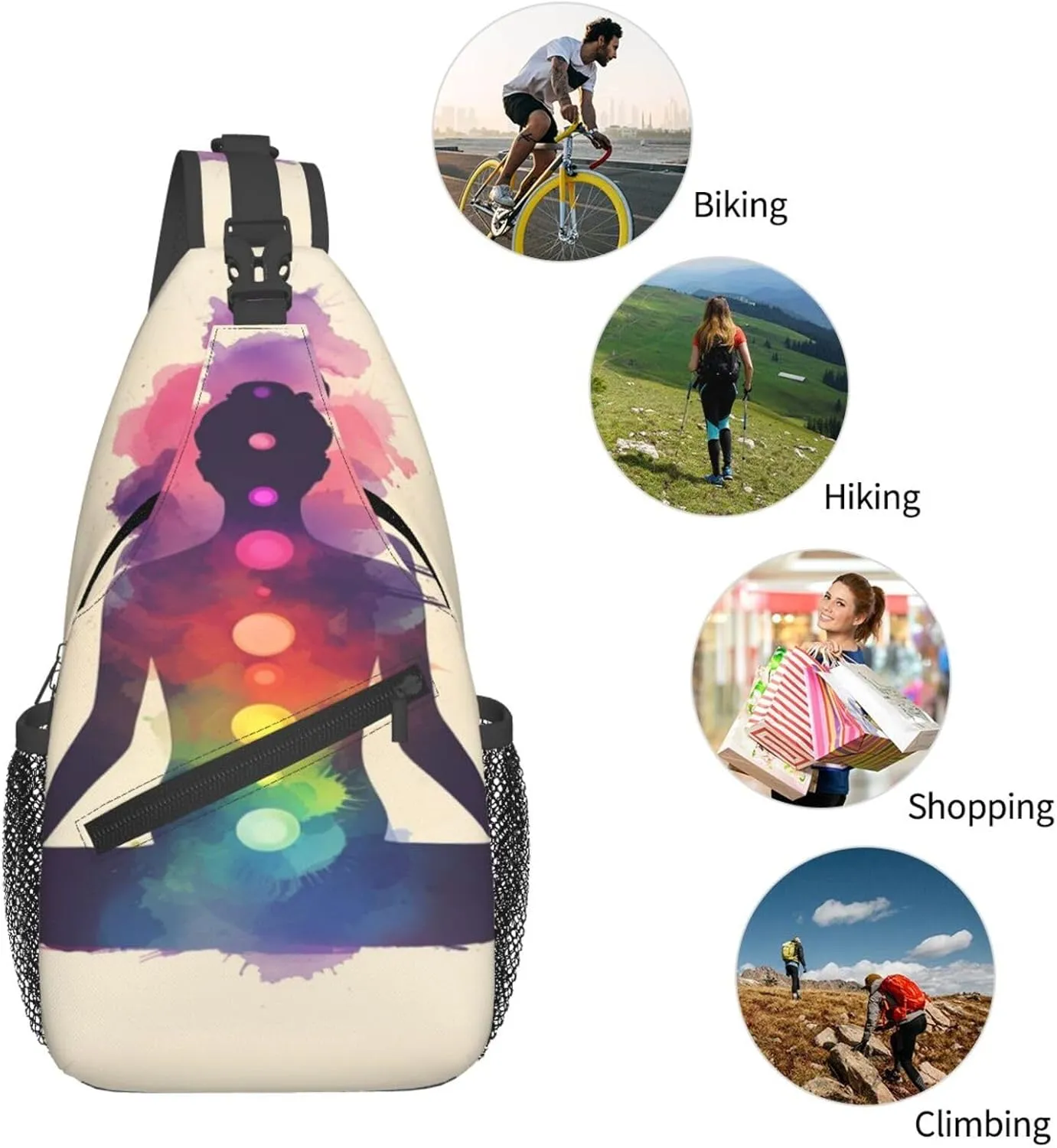 Zen Meditation Woman Sling Bag For Men Crossbody Backpack,Women Shoulder Bag For Travel Sport