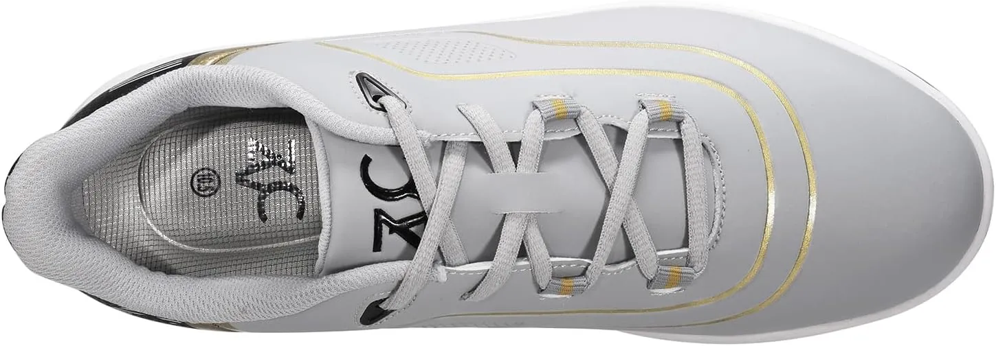 ZVC Golf Shoes Men Water-Resistant Non-Slip Lightweight Breathable Spiked Footwear Outdoor