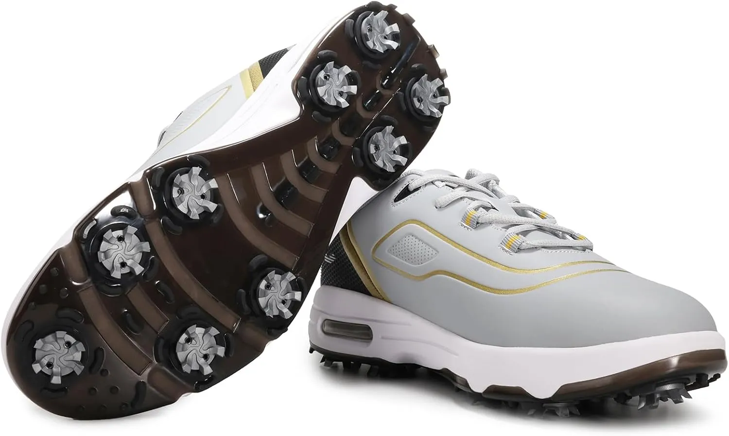 ZVC Golf Shoes Men Water-Resistant Non-Slip Lightweight Breathable Spiked Footwear Outdoor